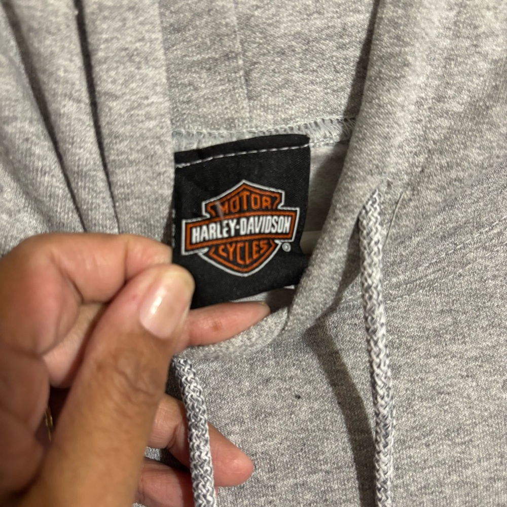 Harley-Davidson Men's XL Light Gray Graphic Hoodie Pullover Oconomowoc, WI - Picture 3 of 7
